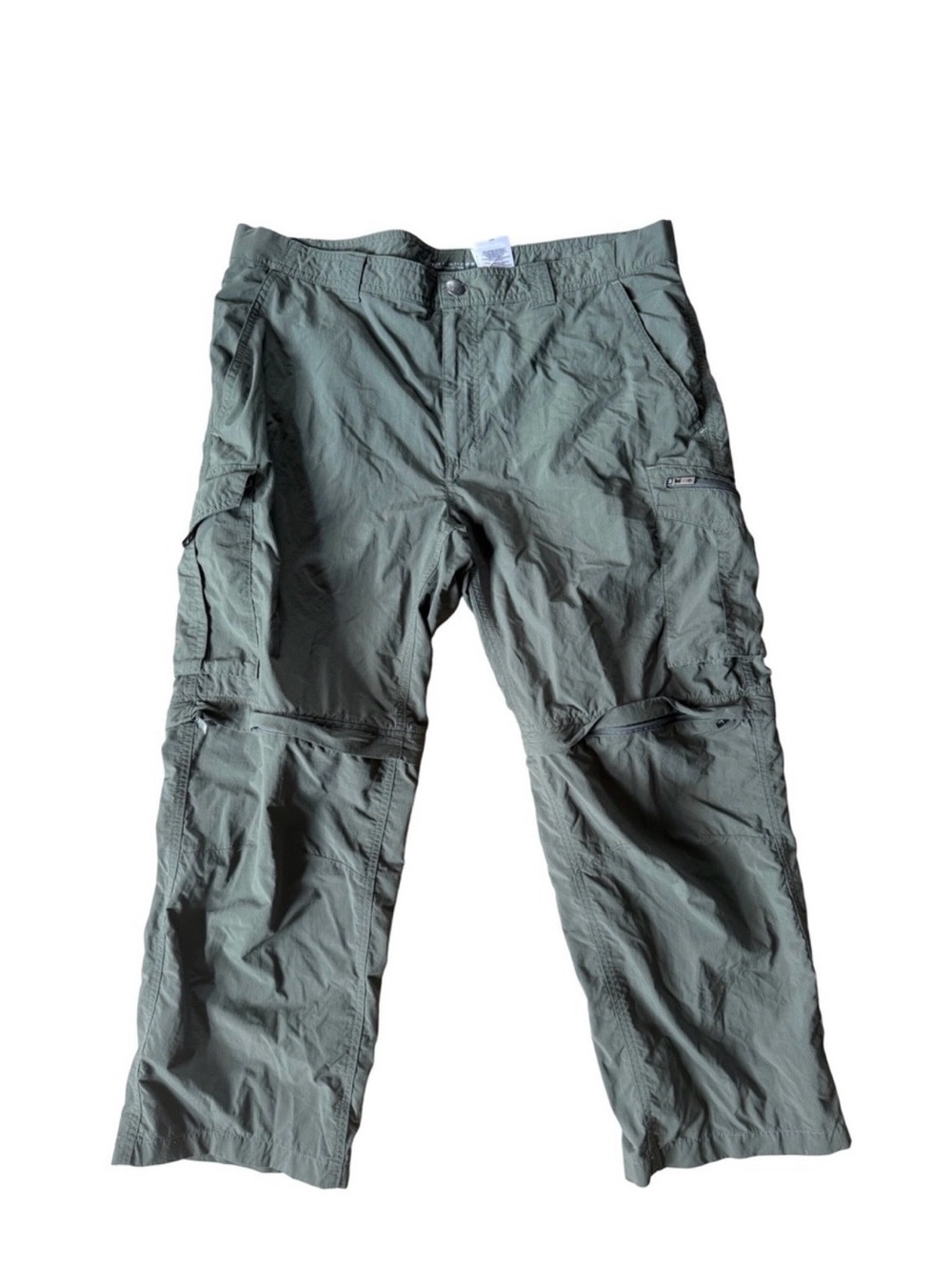 Columbia Mens Omni-Shade Convertible Cargo Pants Sage Green 36x30 Hiking Outdoor